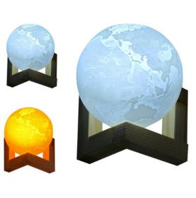 Double color touch 3D printing earth Jupiter lamp (Option: Earth-20cm-Touch 2 colors)