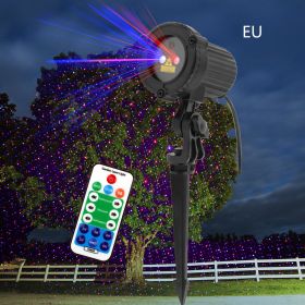 Outdoor waterproof laser light garden lawn light (Option: Black-EU)