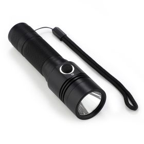 Ultra-thick Aluminum Alloy USB Rechargeable Flashlight (Option: Black 3400battery)