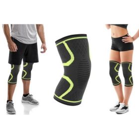 2-Pack Knee Compression Sleeve Support (Color: Lime Green, size: S)