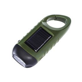 Outdoor Hand-cranked Power Generation Led Flashlight Strong Light Solar USB Charging (Option: Basic black)